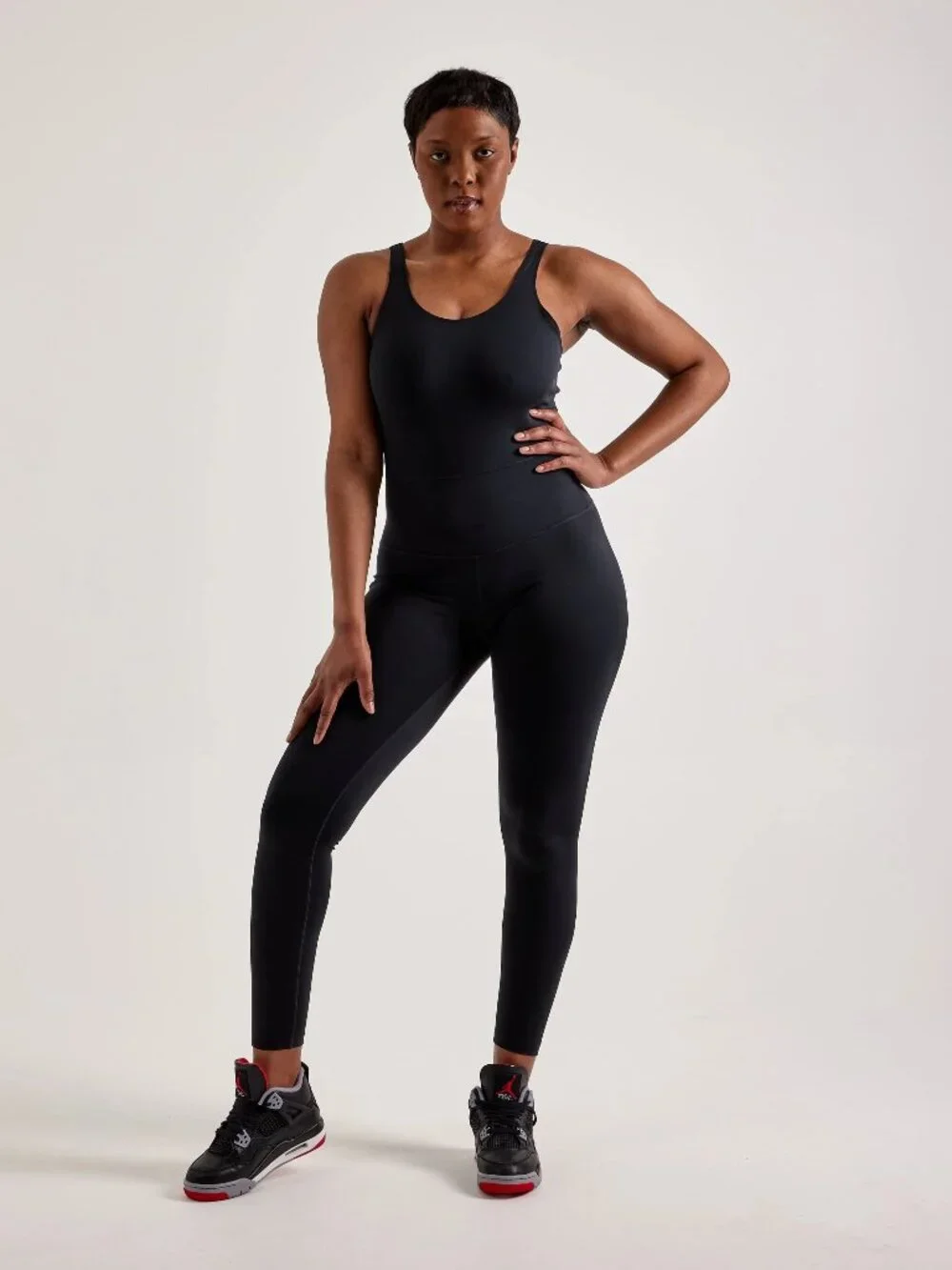 Nike One Women's Black Dri-FIT Scoop Neck One-Piece Capsule Bodysuit Size XL